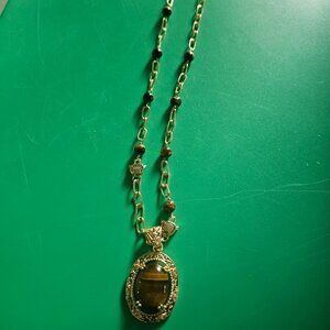 tiger eyes paper clip chain necklace 18 inches new in box